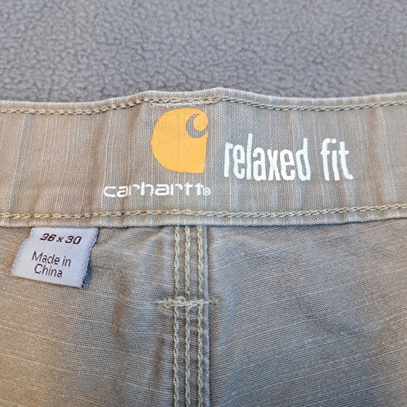 Carhartt double knee tactical steel cargo pants men's size 36W x 30L khaki EUC - Picture 6 of 16